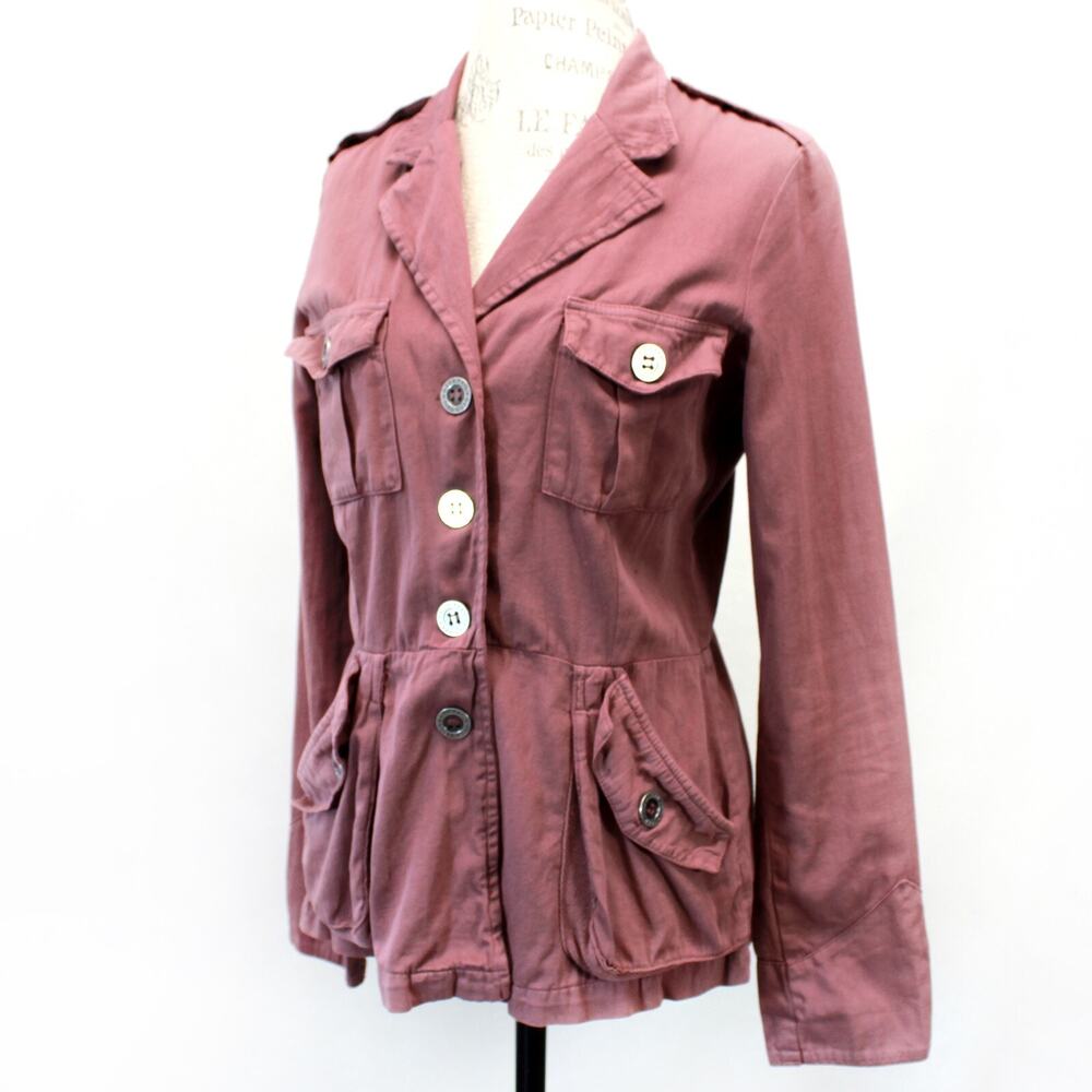Hard Tail Y2K military utility top jacket logo buttons pockets Medium